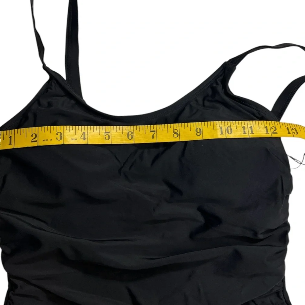 Nicole Miller Black One Piece Swimsuit NWT Sz S Adjustable Thin Straps Classic